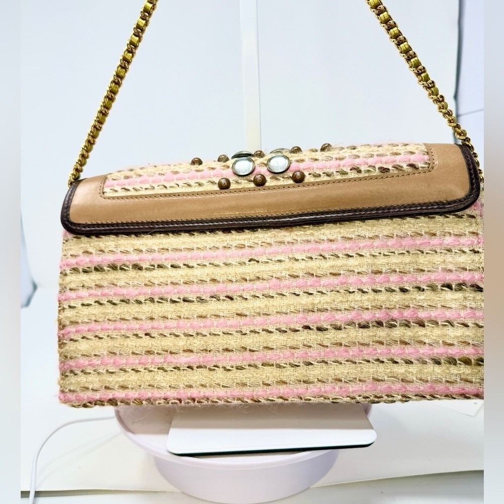 Marc Jacobs Vintage 2011 Runway Jeannie Jewel Applique Tweed Clutch Bag - Picture 8 of 14